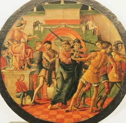 Altartavla med Sankt Maurelio, scen: fördömandet av Sankt Mauritius, ca 1480, av Cosme