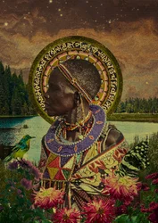 Afrikansk kvinna, naturande