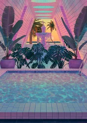 Vaporwave-poolresort