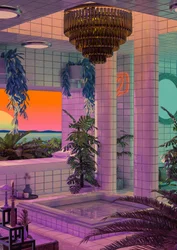 Vaporwave Sunset Pool