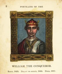 Porträtt av kung Vilhelm I Erövraren, av England, född 1023, började regeringstiden 1066 och dog 1087