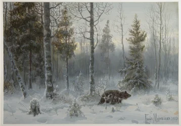 Björn i vinterskogen, 1907