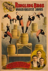 Ringling Bros, världens största shower Raschetta-bröder, fantastiska volterhoppare, ca. 1900
