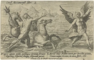 Neptunus sträcker sig efter Coronis Metamorphoses of Ovid (serietitel)