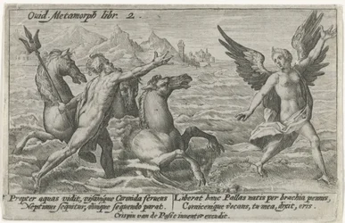 Neptunus sträcker sig efter Coronis Ovidius metamorfoser (serietitel)