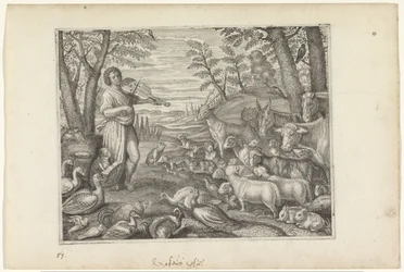 Orfeus förtrollar djuren med sin musik Metamorphoses of Ovid (serietitel)