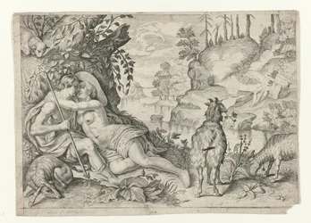Polyphemus fångades av Acis en Galatea Metamorfosen van Ovidius (serietitel)