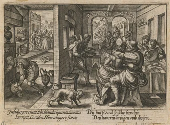 Bankett med musiker, ca. 1600