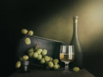 Vitt vin och druvor