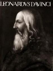 Porträtt av Leonard da Vinci (Leonardo da Vinci) (1452 - 1519) - Anonym målning - Uffizi-museet Florens