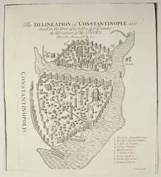 En karta över Konstantinopel 1422
