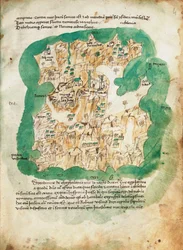 Karta över Kefalonia, ca 1420 (pergament)