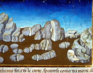 Världens ände: en jordbävning kommer att förstöra världen (c.148v). 1476
