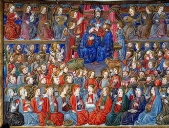 Marias kröning (c.151v). 1476