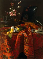 Stilleben med musikinstrument, ca 1710-1715 (olja på duk)