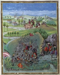 Solens inflytande: Krig. Miniatyr gjord av Cristoforo de Predis (v. 1440-v. 1486) - i "De Sphaera" d