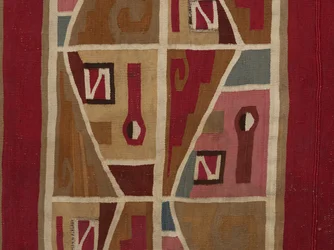 Tunika med profilhuvuden och trappstegsband, ca 650-800 (bomull och kamelfibrer)