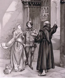 Ange broder Laurence och Romeo, illustration från Romeo och Julia,