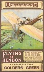 "Flying at Hendon", en reklamaffisch, 1914