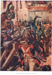 Rifle Brigade rensar en by, 1915