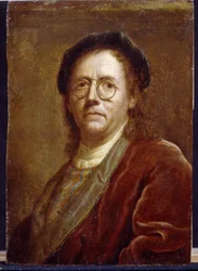 Självporträtt. Verk av Jan (Jean) Kupecky (Kupetzki)(1667-1740), olja på kartong. Tjeckisk konst