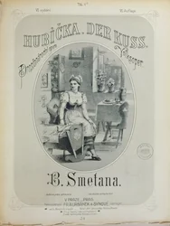 Omslag till partituret för Kyssen av Bedřich Smetana (1824-84)