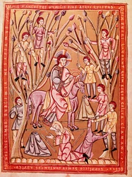 Jesus triumferande intåg i Jerusalem (miniatyr, ca 1085)