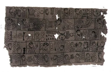 Kristen kalender i hieroglyfisk aztekisk stil (litho)