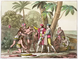 Christopher Columbus med indianer, 1492-1503 c1820-1839