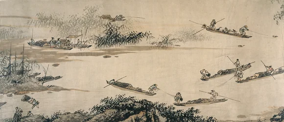 Fiskare på en höstflod, Mingdynastin, 1400-talet.