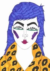 Blue hair, 2018 (tuschpenna på papper)