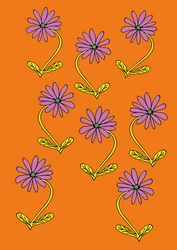 Tusenskönor upprepar orange bakgrund (digital)