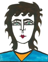 Mullet Hair, 2024 (penna med färg på papper)