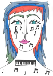 Musik (tuschpenna på papper)