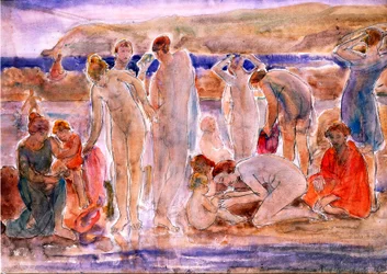 Bathers (akvarell  blyerts på kartong)