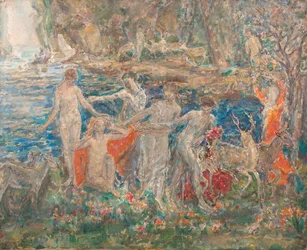 Dekoration för våren: The Waking Earth, exh. 1924 (olja på duk)