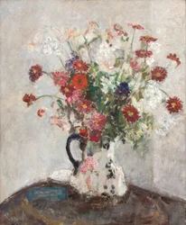 Blommor i en kanna, ca 1925 (olja på duk)