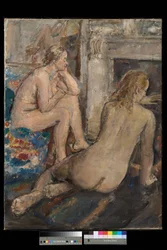 Två modeller som vilar, exh. 1939 (olja på duk)