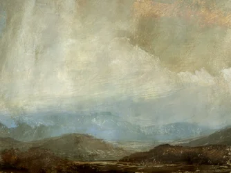 Ett dramatiskt bergslandskap