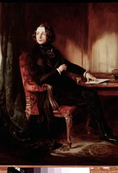 Porträtt av författaren Charles Dickens