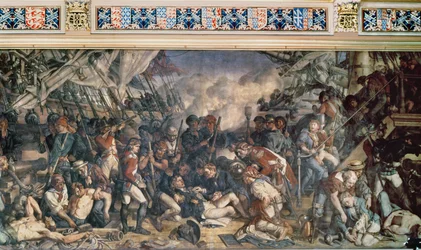 The Death of Nelson, detalj av det nedre däcket av Victory