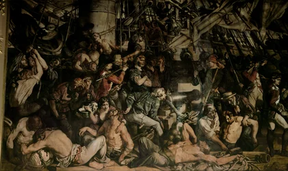 The Death of Nelson, detalj av det nedre däcket av Victory