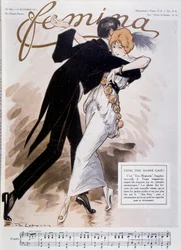 Par som dansar tango - illustration av Daniel De Losques (Henri Casimir Paul Thouroude) (1880-1915) - i "" Femina""" av 1913-10-15