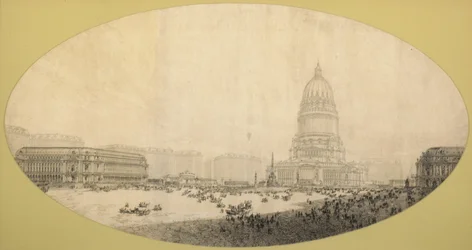 Föreslagna Civic Center Square, Plan of Chicago, 1909.