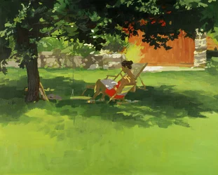 Läsare (akryl på duk)