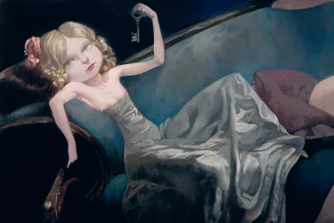 Den unga bruden och hennes vänner, detalj, från Bluebeard av Charles Perrault (1628-1703)