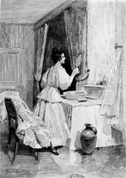 Eugénie Grandet i hennes badrum - i ""Eugénie Grandet"", ill. av Daniel Hernandez