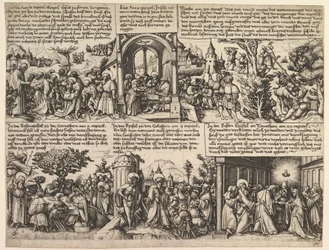 Olika scener, från evangelierna och från Acta Apostolorum, ca. 1530.
