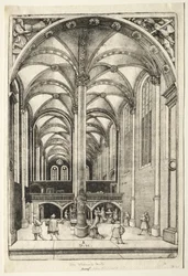 Utsikt i det inre av St. Catherines kyrka i Augsburg.