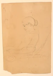 Teckning, Annie A Brush, Sittande i, 22 september 1841